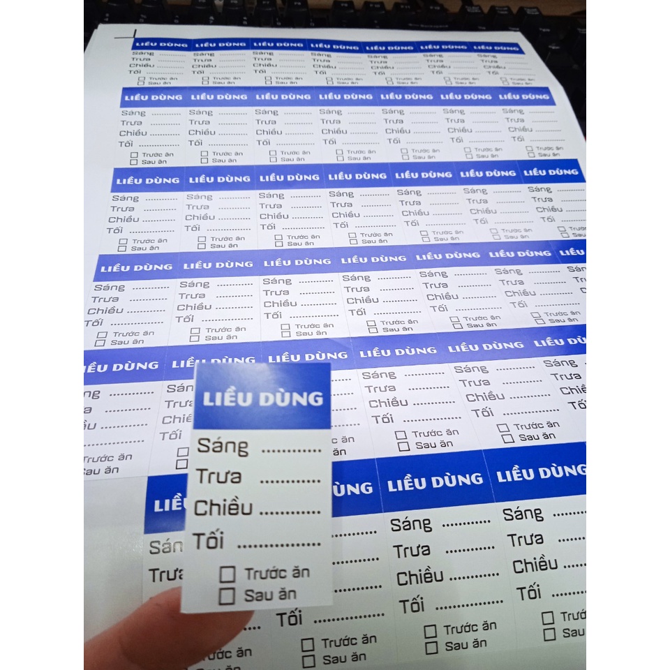 Tem dán nhà thuốc liều dùng 40 tem hàng có sẵn