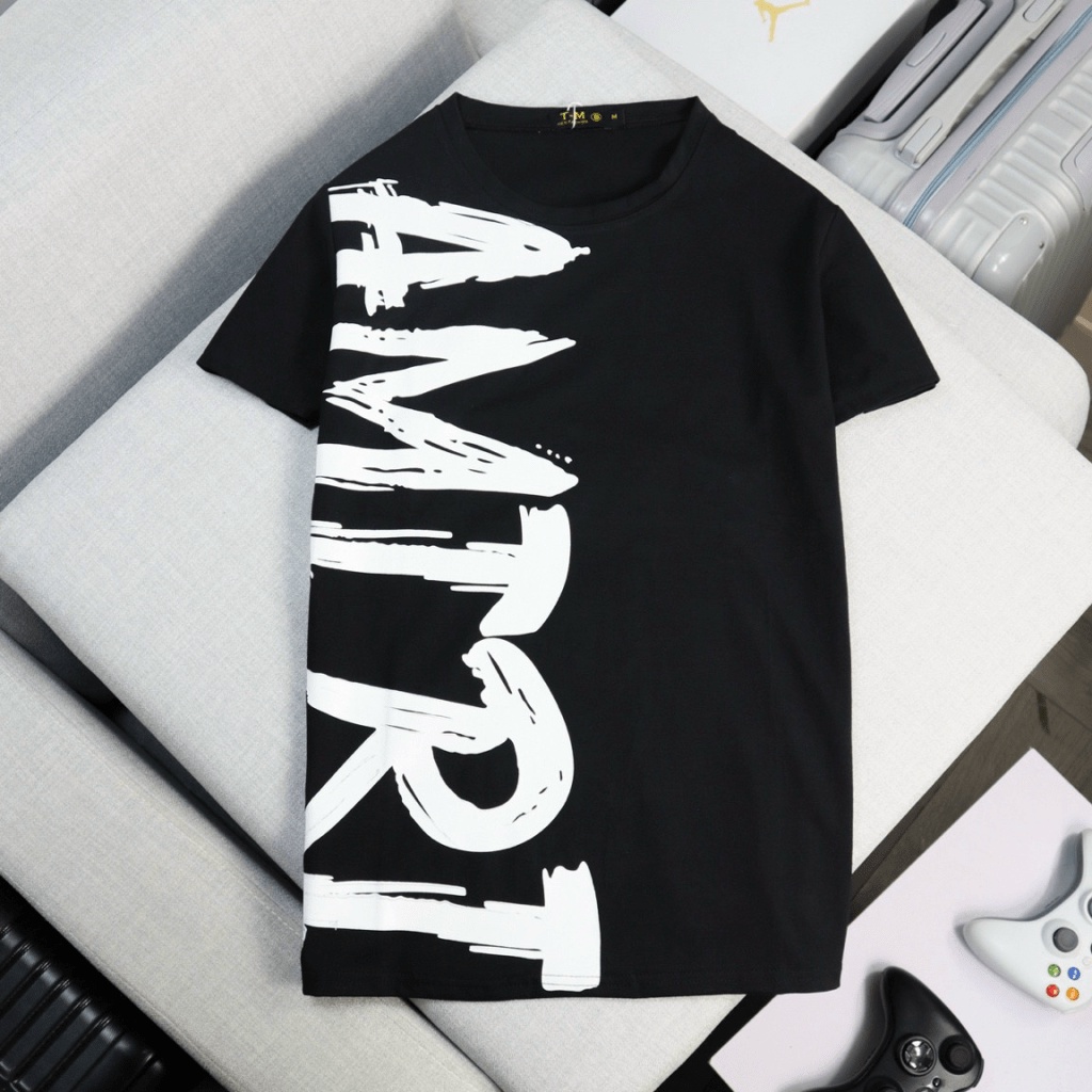 Áo Thun Nam Cổ Tròn In Chữ Trắng Chất Cotton Mềm Mát Chuẩn Size Form Đẹp Lịch Lãm NEW UNISEX