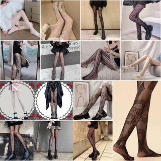 MAHES Vớ Lưới Màu Đen Phong Cách Gothic Cho Nữ