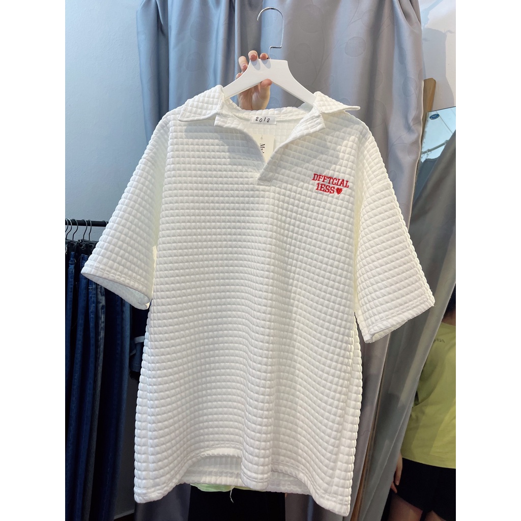 Áo polo chất thun xốp hàng QC thêu chữ đỏ aloshopgl