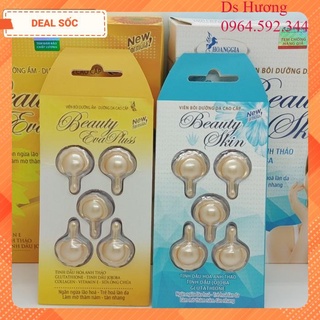 Viên bôi dưỡng da cao cấp beauty skin, beauty eva plus vỉ 5 viên