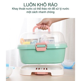Khay úp bình sữa CÓ NẮP ĐẬY, CÓ VAN THOÁT KHI cao cấp Jupin