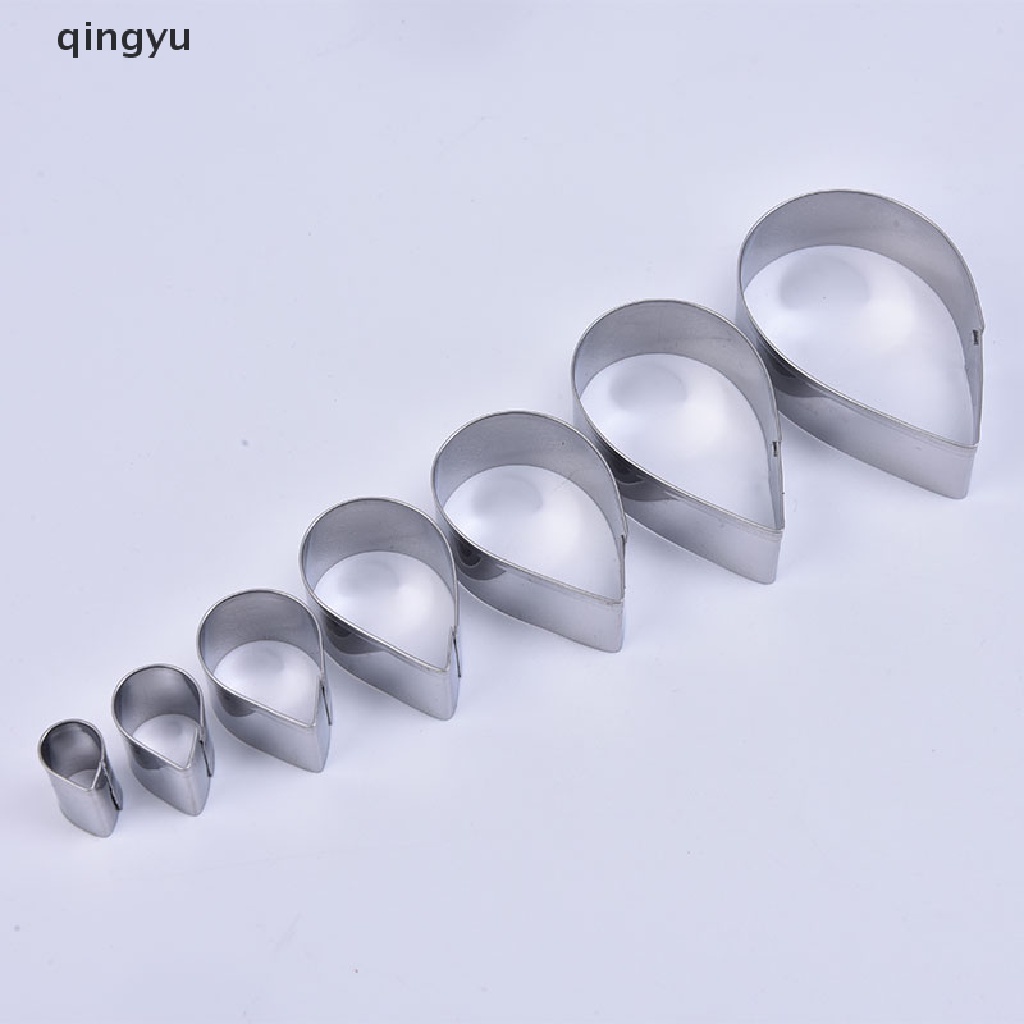 Set 7 khuôn cắt thạch/bánh tạo hình hoa trái tim bằng thép không gỉ dành cho nhà bếp
