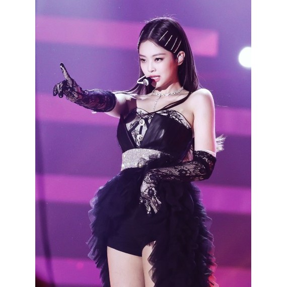 Kẹp tóc kim loại hình jennie đính ngọc trai blackpink