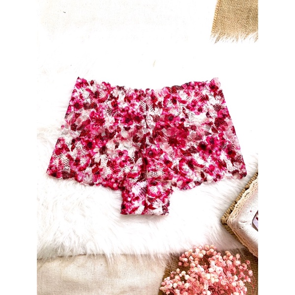 Bộ bralette ren mút ngực quần đùi hồng hoa Mary House Bra & Sleepwears