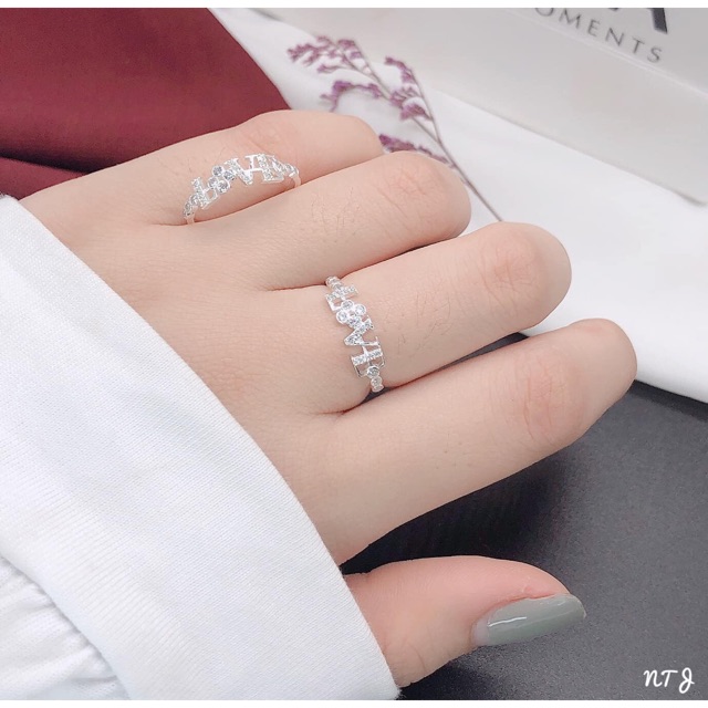 NHẪN NỮ CHỮ LOVE SIÊU XINH - NHẪN NỮ BẠC TA