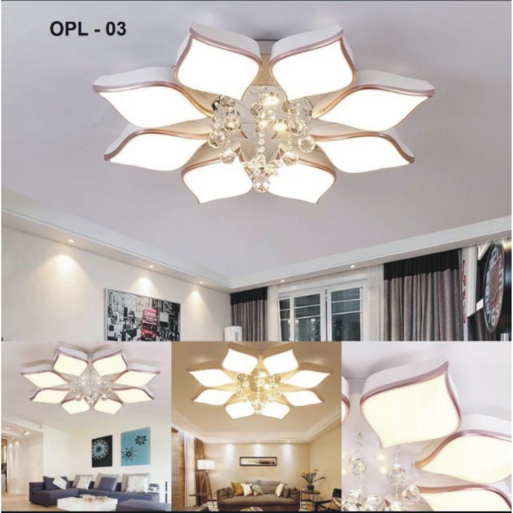 Đèn mica ốp trần mâm mica ốp trần Đèn mâm mica led