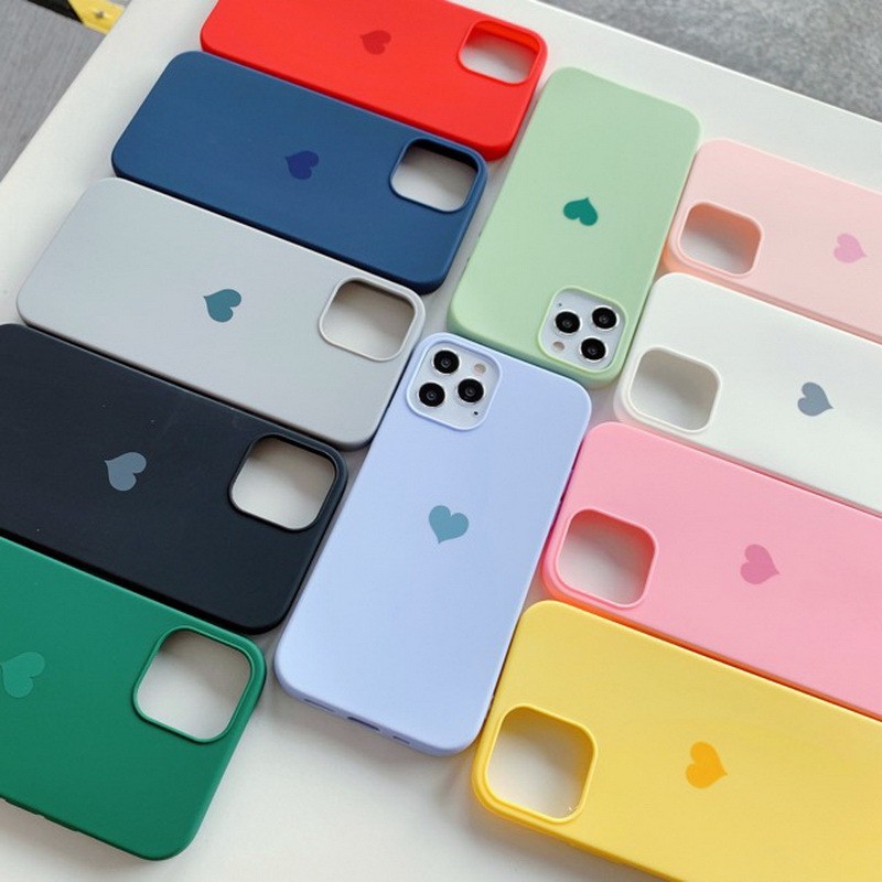 Ốp chống bẩn lót nhung xịn bảo vệ điện thoại IP 7Plus,8Plus,X,XSMax logo trái tim full viền máy