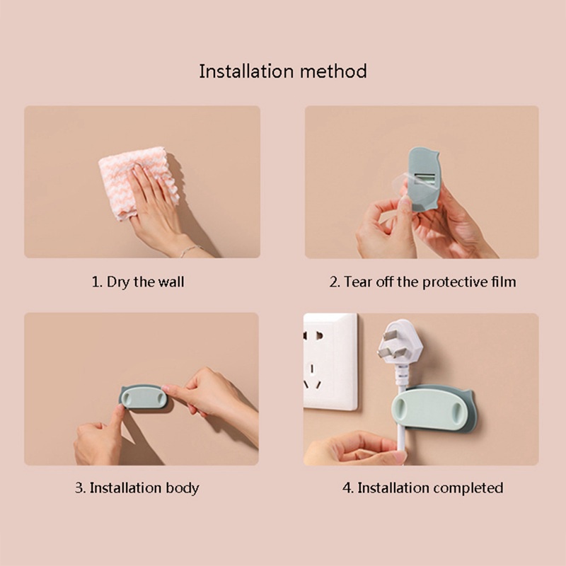 Set 4 giá đỡ giữ dây cáp không cần khoan tiện lợi