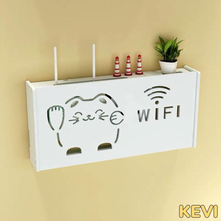 Kệ wifi treo tường hình con mèo thương hiệu Kevi