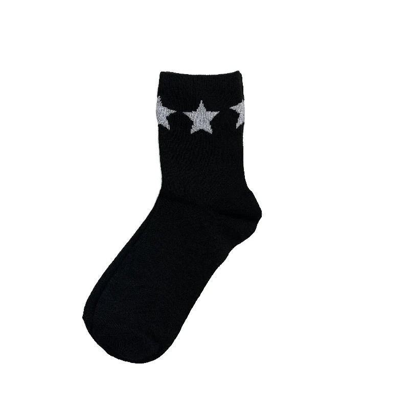 Daiso Vớ Regular -Teens - Stars Glitter- Regular Socks -Teens - Stars Glitter-