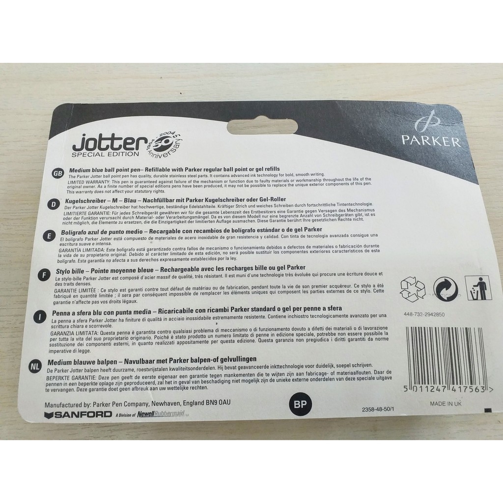 Bút bi Parker Jotter Special edition 50 aniversary - Phiên bản đặc biệt - Made in UK - Viết ký cao cấp - Ballpoint Pen