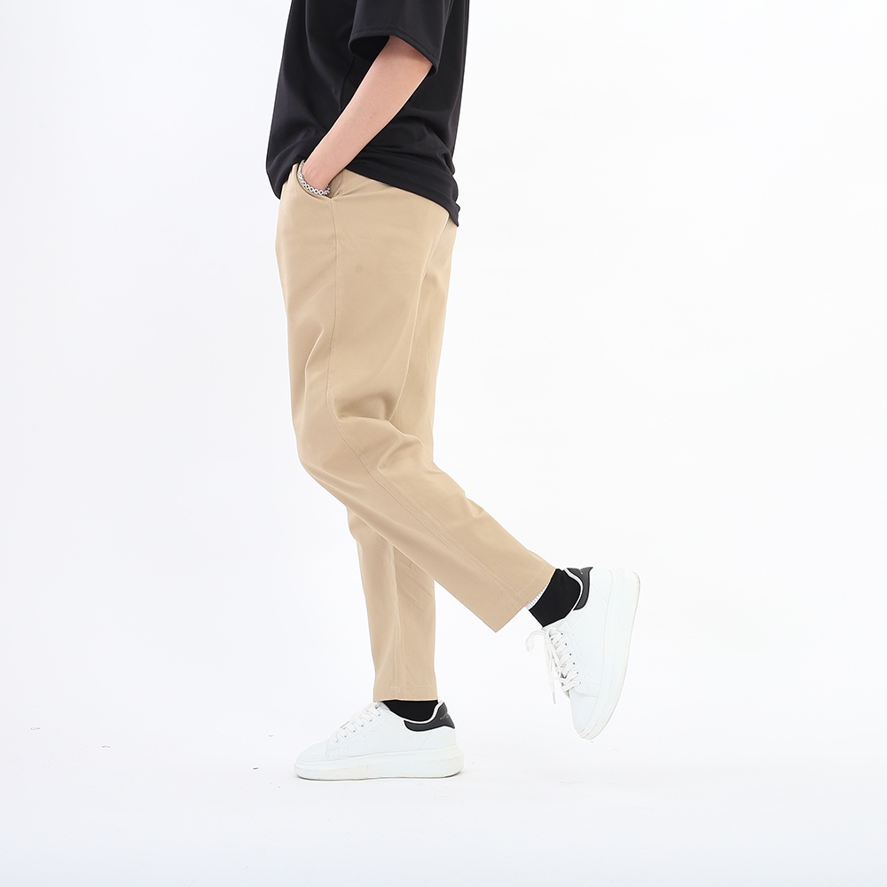 Quần baggy kaki Basic màu đen be BOTEE unisex nam nữ ống suông