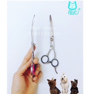 Kéo cong cắt tỉa lông chó mèo, kéo răng cưa