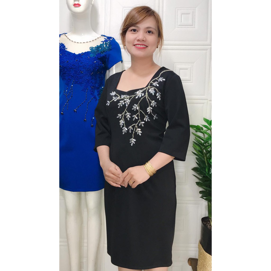 đầm trung niên cho mẹ , sang trọng