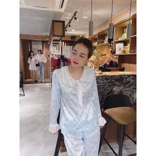 BỘ SATIN LỤA TIỂU THƯ CỔ BÈO