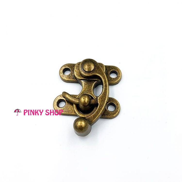 Khoá sừng trâu, khóa gài túi xách màu đồng, phụ kiện ba lô, handmade phong cách thổ dân, vintage Pinky Shop mã KSTTX1