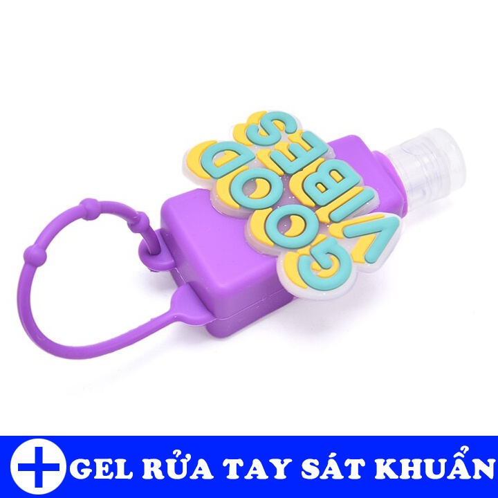 Móc khóa chai gel rửa tay kháng khuẩn hoạt hình cute tiện dụng