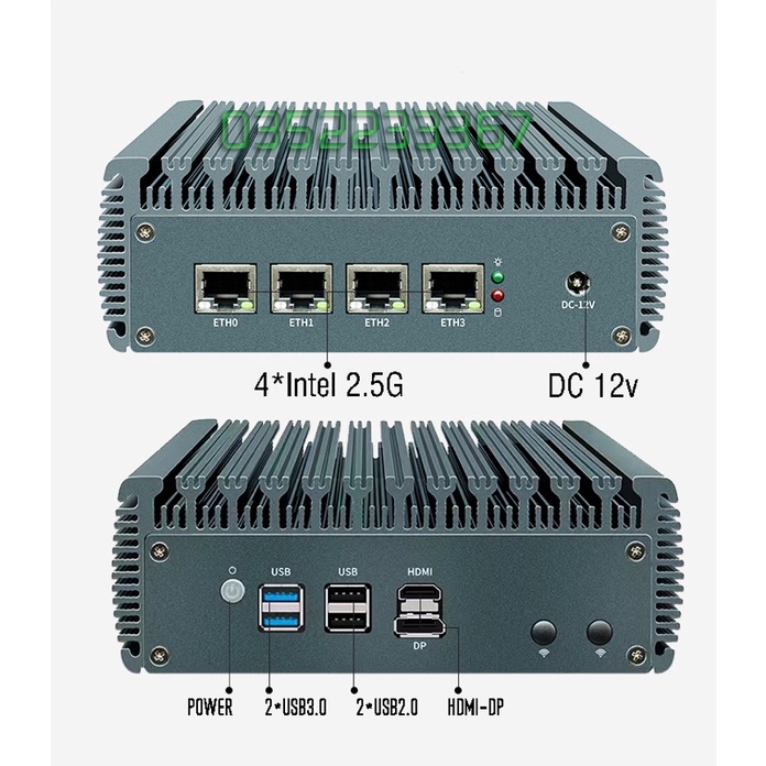 Router Mikrotik, pfsense, openwrt, 4 NIC 2.5G, CPU N5105 gen 11, 2.9Ghz