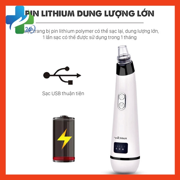 Máy Hút Mụn Đầu Đen, Mụn Cám, Mụn Trứng Cá Cầm Tay Mini Haili Care Chính Hãng