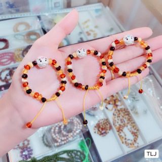 Vòng hổ phách úc mix con giáp cho bé
