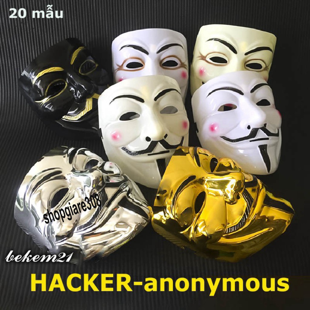 Mặt nạ hacker - Anonymous - Mặt nạ hacker 2020 - MẶT NẠ HÓA TRANG HACKER anonymous màu trắng