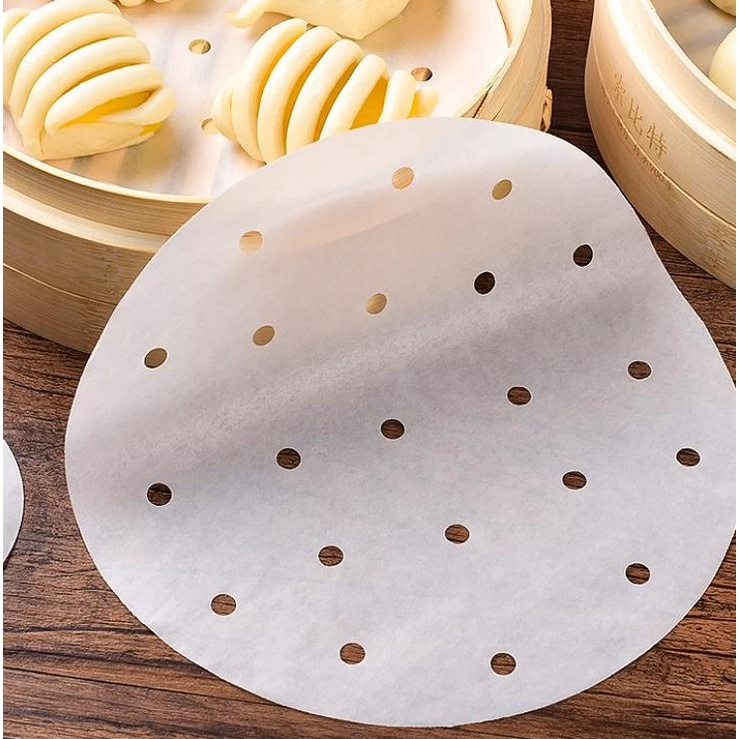 Set 100 tờ giấy nến Tròn SIZE 21.5cm thấm dầu dùng cho nồi chiên không dầu, hấp thức ăn đa năng