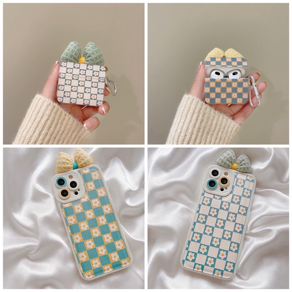Set Ốp Lưng và Case AirPod Xuân 2022 Họa Tiết Hoa Nơ 1