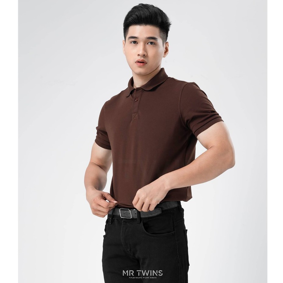 Áo Thun Polo Nam Cổ Bẻ Basic Trơn Vải Cotton Cá Xấu Thương Hiệu MrTwins®