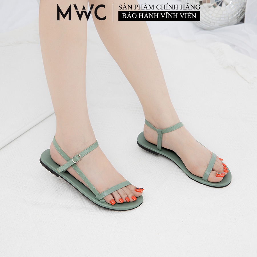 [Mã SKAMFSW175 giảm 10K đơn 50K] Giày Sandal Nữ MWC Đế Bệt Quai Da Mềm Ôm Chân Nữ Tính NUSD- 2755