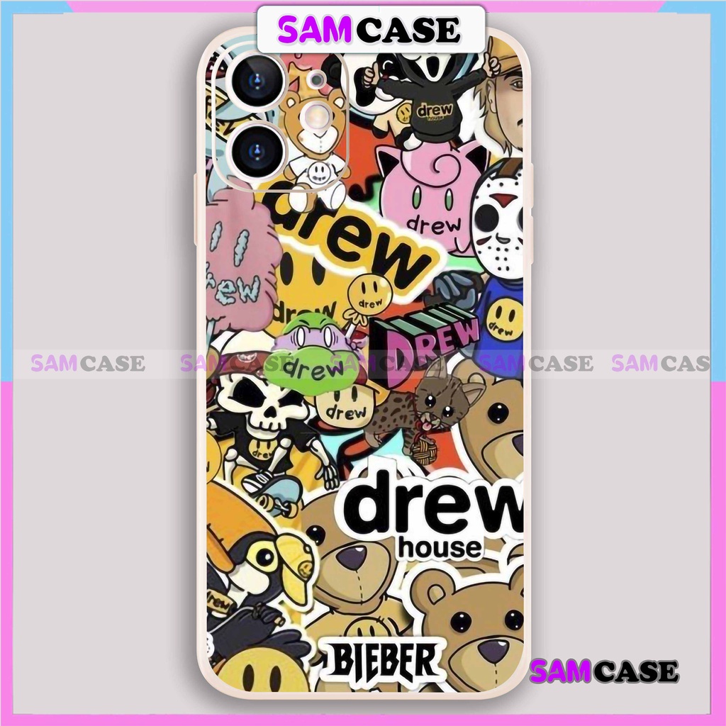 Ốp lưng iPhone 6/6s/7/8/X/XS/11/12/13 Pro Plus Max viền vuông chống sốc bảo vệ camera silicon mềm hình Drew Dr12