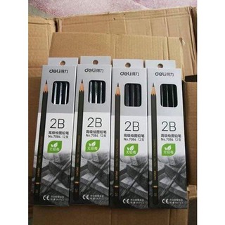 Hộp 12 chì 2b hộp đen hb deli .