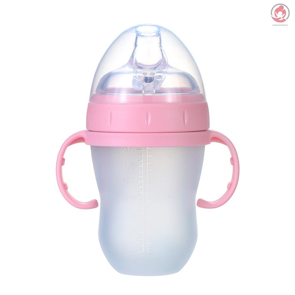 BAG 240ml/ 8oz Baby Water Bottle with Straw Wide Mouth Milk Feeding Bottles Leak Proof Non-toxic No Smelling Portable Straw Cups for Babies Toddlers Children Easy to Use