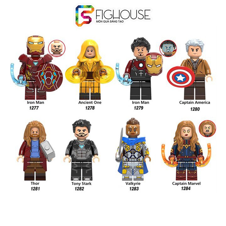 Xếp Hình Minifigures Nhân Vật Avengers Endgame Iron Man Thor Captain - Đồ Chơi Lắp Ráp non-lego Logo X0260 [B1]