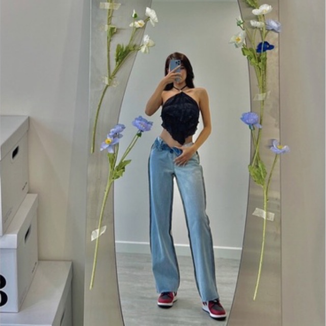 Quần jeans vắt sổ
