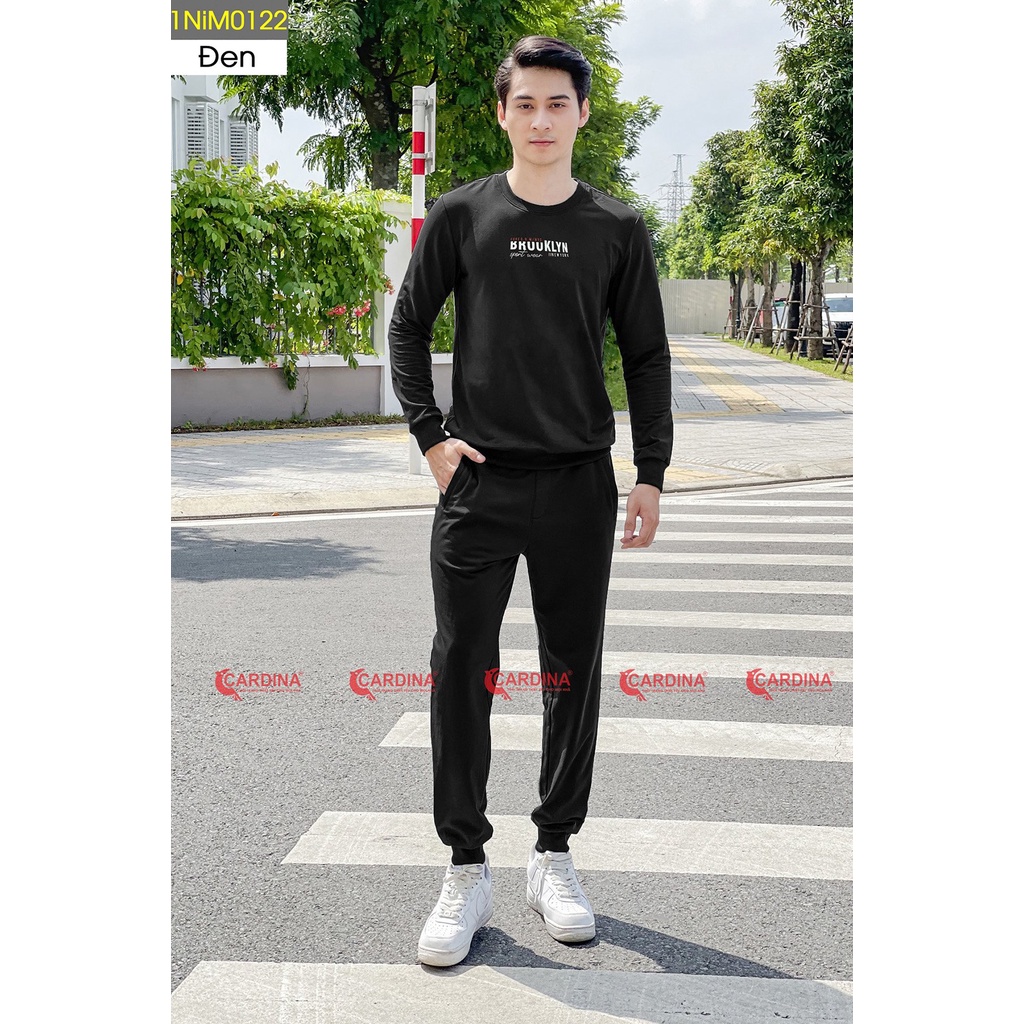 Bộ nỉ nam CARDINA chất cotton da cá cao cấp dáng thể thao khỏe khoắn năng động 1NiM01.