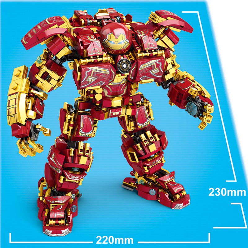 Đồ chơi Xếp hình Mô hình Marvel Super Heroes Ironman LY76026 Hulkbuster 1450+pcs