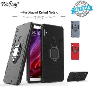 Shockproof Bumper Hard Cover Fashion Ring Stand Protective Phone Case For Xiaomi Redmi Note 5 Pro
