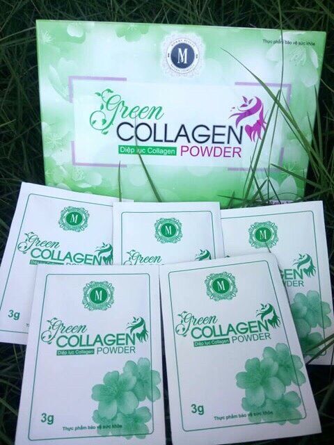 Diệp lục collagen green CHÍNH HÃNG làm mờ các vết thâm nám, tàn nhang, tốt cho tóc, móng và hỗ trợ tăng cường sức khỏe
