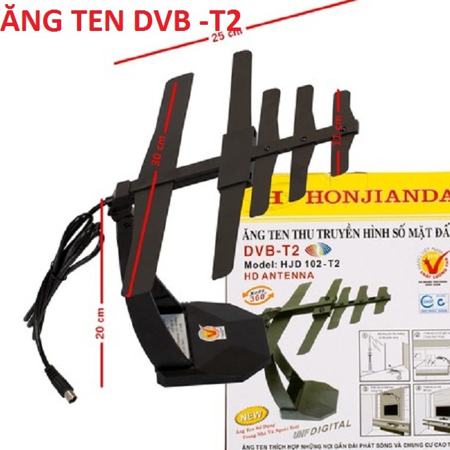 (CHÍNH HÃNG GIÁ RẺ) ANTEN Tivi Kỹ Thuật Số DVB T2 Model HJD 102 T2 - Ăng ten tivi trong nhà
