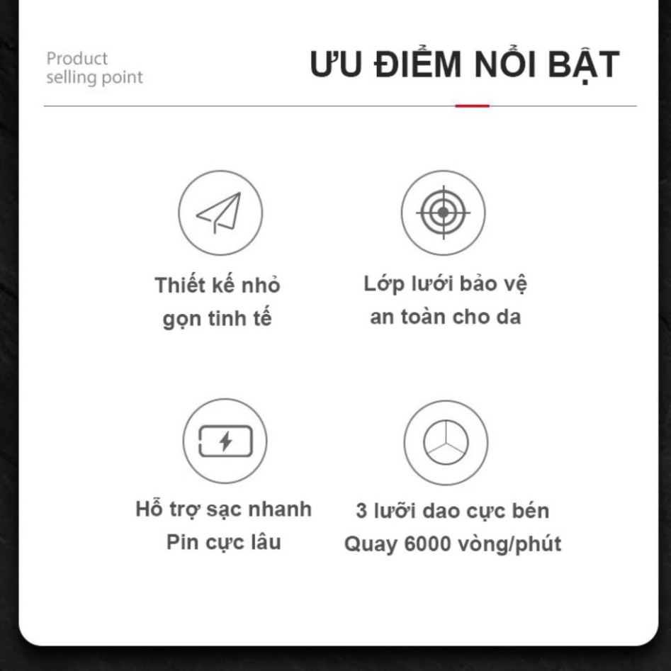 [CHÍNH HÃNG] Máy Cạo Râu Đa Năng SH-588 Dao Cạo Dâu 3 Lưỡi Trefoil Nhật Bản Không Đau Rát, Trầy Xước, Sạc Pin Tiện Lợi