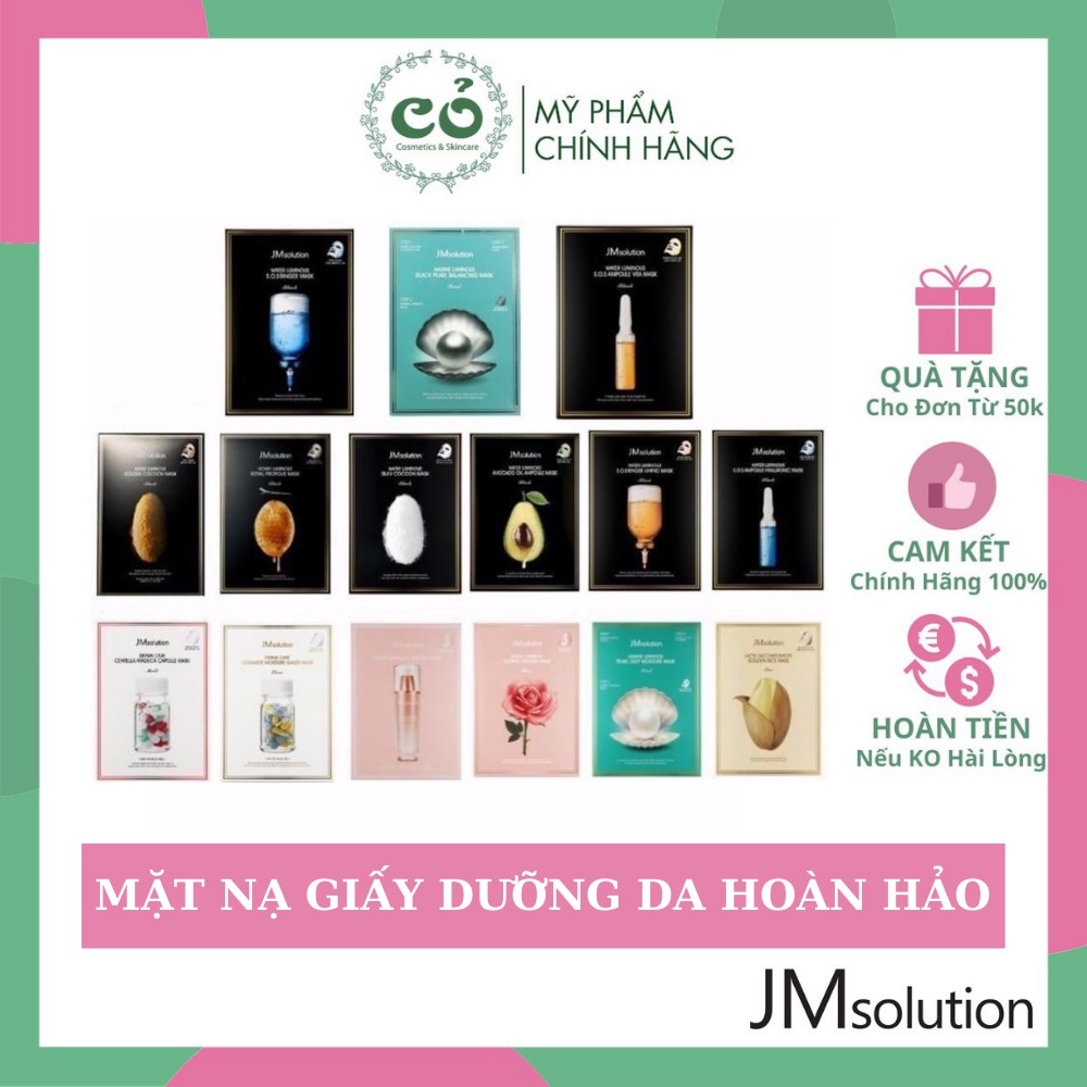 Mặt Nạ Cấp Ẩm, Dưỡng Trắng, Phục Hồi Da, Chăm Sóc Da Toàn Diện JM solution Mask 28ml