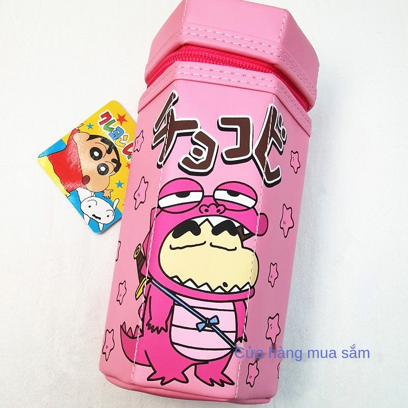 Hộp bánh quy hình khủng long nhỏ có giới hạn của Japan Crayon Shin-chan, cùng một hộp đựng bút chì dung tích lớn, hộp đự