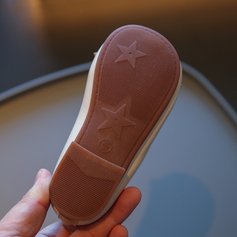 Giày Búp Bê Da Đế Mềm Đính Nơ Xinh Xắn Cho Bé Gái 2-12 Tuổi