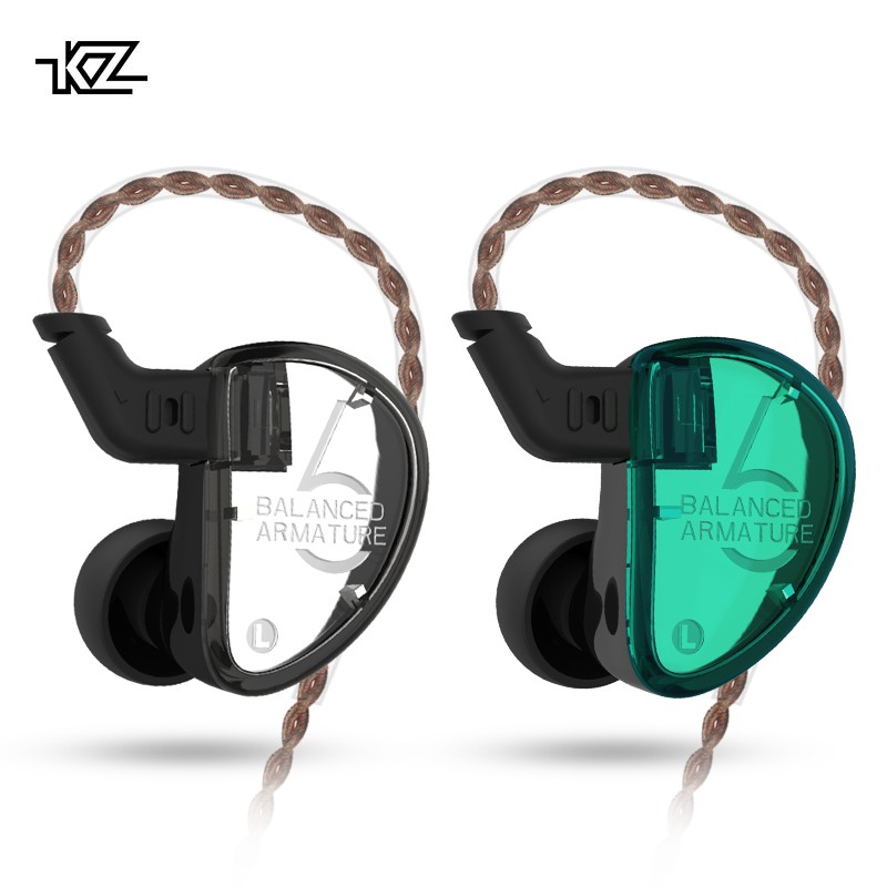 KZ AS06 3BA Balanced Armature In Ear Earphone HIFI Running Sport Earphones Earplug Headset KZ ZS10 BA10 ZS6 ZST ES4 ZS5 V80 K6