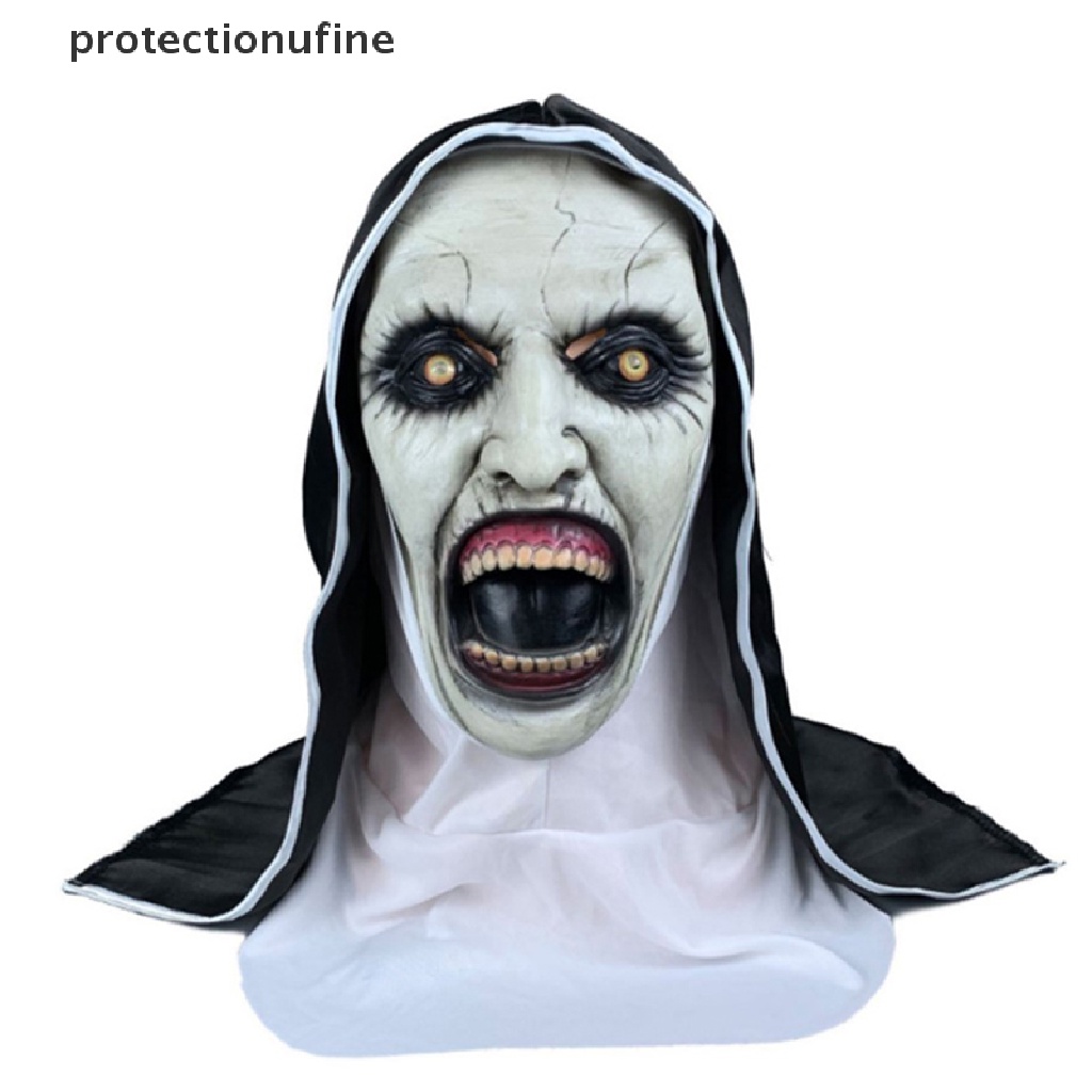 Pr3vn Mặt Nạ Hóa Trang Kinh Dị Nun Latex Với Khăn Trùm Đầu Hóa Trang Halloween Martijn