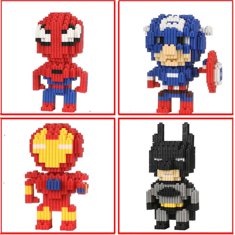 Bộ lắp ráp xếp hình cute cartoon 3d magic block  linkgo các siêu anh hùng , mario , pikachu dành cho bé