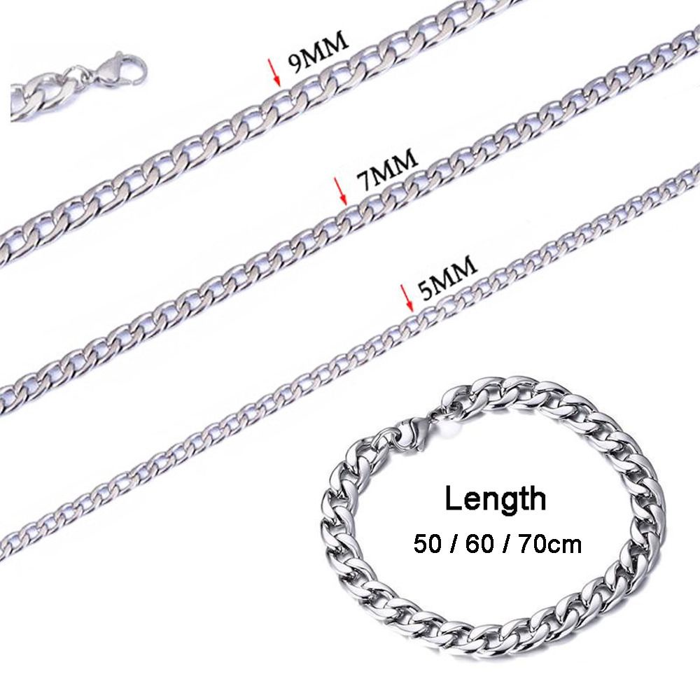 Vòng cổ choker bằng thép không gỉ 5/7/9/MM phong cách gothic thời trang cho nam