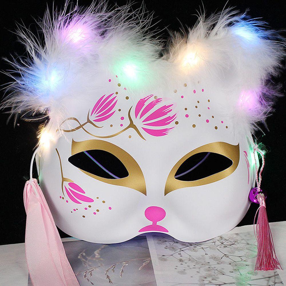 Mặt Nạ Lông Vũ Phát Sáng Trong Đêm Halloween Bảo Vệ Khuôn Mặt