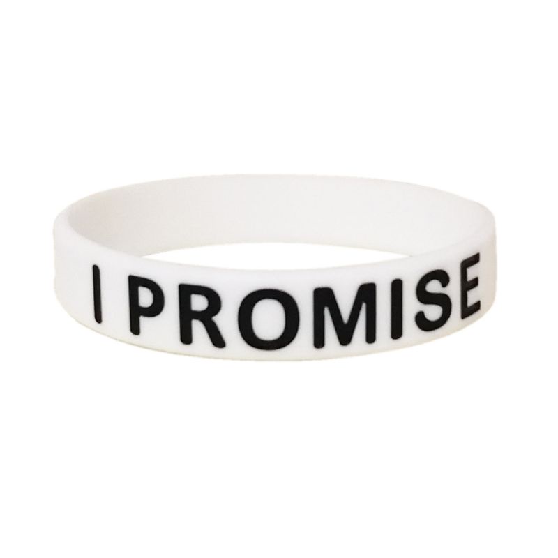Set 5 Vòng Tay Silicone Nhiều Màu In Chữ I Promise